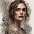 Matte portrait of Keira Knightley with tattoos, 8k, Highly Detailed, Powerful, Alluring, Artstation, Magical, Digital Painting, Photo Realistic, Sharp Focus, Volumetric Lighting, Concept Art by Stanley Artgerm Lau, Alphonse Mucha, Greg Rutkowski