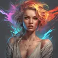 Anne marie, colorful painting on grey scale face, powerful, magic, thunders, dramatic lighting, intricate tattoos, wild, highly detailed, digital painting, artstation, concept art, smooth, sharp focus, illustration, art by artgerm and greg rutkowski and alphonse mucha, footage, 4k, Hyper Detailed