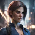 Matte portrait of Jill Valentine with tattoos, 8k, Highly Detailed, Alluring, Artstation, Bokeh effect, Sharp Focus, Volumetric Lighting, Concept Art by Stanley Artgerm Lau, Greg Rutkowski