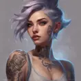 Matte portrait of Lyx from League of Legends with tattoos, 8k, Highly Detailed, Powerful, Alluring, Artstation, Magical, Digital Painting, Photo Realistic, Sharp Focus, Volumetric Lighting, Concept Art by Stanley Artgerm Lau, Greg Rutkowski