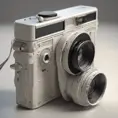A digital camera designed by Dieter Rams. Intricate details, 8k, Highly Detailed, Vintage Illustration, Sharp Focus, Smooth, Octane Render