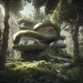 Beautiful futuristic organic house made from imaginary plants in a forest, 8k, Award-Winning, Highly Detailed, Beautiful, Epic, Octane Render, Unreal Engine, Radiant, Volumetric Lighting by Stanley Artgerm Lau