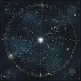 Starmap of celestial constellations, Digital Illustration