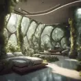 Beautiful futuristic organic house made from imaginary plants in a forest, 8k, Award-Winning, Highly Detailed, Beautiful, Epic, Octane Render, Unreal Engine, Radiant, Volumetric Lighting by WLOP