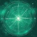 galaxy constellation of stars joined by thin straight lines horoscope leo aqua green, Digital Illustration