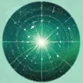 galaxy constellation of stars joined by thin straight lines horoscope leo aqua green, Digital Illustration