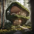 Beautiful futuristic organic house made from imaginary plants in a forest, 8k, Award-Winning, Highly Detailed, Beautiful, Epic, Octane Render, Unreal Engine, Radiant, Volumetric Lighting by Greg Rutkowski