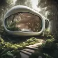 Beautiful futuristic organic house made from imaginary plants in a forest, 8k, Award-Winning, Highly Detailed, Beautiful, Epic, Octane Render, Unreal Engine, Radiant, Volumetric Lighting by Stanley Artgerm Lau