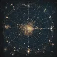 Starmap of celestial constellations, Digital Illustration