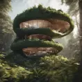 Beautiful futuristic organic house made from imaginary plants in a forest, 8k, Award-Winning, Highly Detailed, Beautiful, Epic, Octane Render, Unreal Engine, Radiant, Volumetric Lighting by WLOP