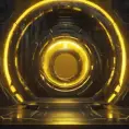 Dark yellow magical portal place, Futuristic, Sci-Fi