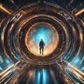 Time jumping through an inter dimensional portal, Futuristic, Sci-Fi