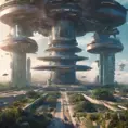 An utopian image of a world built using AI, Sci-Fi by Stefan Kostic