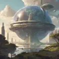 An utopian image of a world built using AI, Sci-Fi by Greg Rutkowski