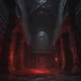 Detailed illustration of dark dungeon, dystopian texture architecture, blood walls, spiders, and cobwebs, 8k, Hyper Detailed, Trending on Artstation, Epic, Deviantart, Beautifully Lit by Greg Rutkowski