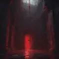 Detailed illustration of dark dungeon, dystopian texture architecture, blood walls, spiders, and cobwebs, 8k, Hyper Detailed, Trending on Artstation, Epic, Deviantart, Beautifully Lit by Alena Aenami