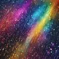 Abstract magical rain, universe, stars, Iridescence, Volumetric Lighting by Stefan Kostic