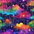 Abstract magical rain, universe, stars, Iridescence, Vibrant Colors