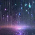 Abstract magical rain, universe, stars, Iridescence, Volumetric Lighting by WLOP