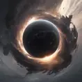 Multiple universes clashing with a black hole, Atmospheric, Stunning by WLOP