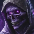 close up purple ghost, 4k, Highly Detailed, Hyper Detailed, Powerful, Artstation, Vintage Illustration, Digital Painting, Elden Ring, Sharp Focus, Smooth, Concept Art by Greg Rutkowski