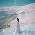 Disposable camera photo of europa jupiter icy landscape, dreamy, 8k by Zhang Jingna, Andrey Remnev