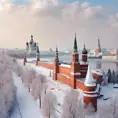 Winter Kremlin, Russia, soft color, beautiful landscape, snowy weather, Landscape