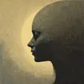 Sun profile, halftone pattern, editorial illustration of the memento morti, higly textured, genre defining mixed media collage painting, fringe absurdism, simple flowing shapes, subtle shadows, paper texture, minimalist color scheme, Award-Winning by Zdzislaw Beksinski