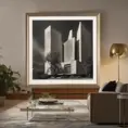 framed piece of art of modern art by Julius Shulman, Hyper Detailed, Cinematic Lighting, Film Still, Hyper Realistic