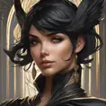 Alluring matte portrait of the beautiful Cassandra Cain in black, 8k, Highly Detailed, Intricate, Realistic, Sharp Focus, Volumetric Lighting, Fantasy, Elegant by Stanley Artgerm Lau, Alphonse Mucha, WLOP, Stefan Kostic