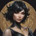 Alluring matte portrait of the beautiful Cassandra Cain in black, 8k, Highly Detailed, Intricate, Realistic, Sharp Focus, Volumetric Lighting, Fantasy, Elegant by Stanley Artgerm Lau, Alphonse Mucha, WLOP, Stefan Kostic