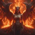 An angel and a demon surrounded by fire, 8k, Trending on Artstation, Symmetrical Face, Digital Illustration, Concept Art by Stefan Kostic