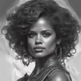 Gugu Mbatha-Raw, colorful painting on grey scale face, powerful, magic, thunders, dramatic lighting, intricate tattoos, wild, highly detailed, digital painting, artstation, concept art, smooth, sharp focus, illustration, art by artgerm and greg rutkowski and alphonse mucha, footage, 4k, Hyper Detailed