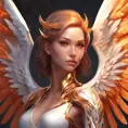 An Angel with Wings of Fire, 8k, Trending on Artstation, Symmetrical Face, Digital Illustration, Concept Art by Stanley Artgerm Lau