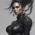Alluring matte portrait of a fierce beautiful Lyx in black, 8k, Highly Detailed, Intricate, Half Body, Realistic, Sharp Focus, Volumetric Lighting, Fantasy, Elegant by Stanley Artgerm Lau, WLOP, Stefan Kostic