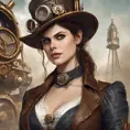 Steampunk portrait of Alexandra Daddario, Highly Detailed, Intricate, Artstation, Beautiful, Digital Painting, Sharp Focus, Concept Art, Elegant