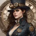 Steampunk portrait of Alexandra Daddario, Highly Detailed, Intricate, Artstation, Beautiful, Digital Painting, Sharp Focus, Concept Art, Elegant
