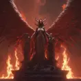 An angel and a demon in hell, 8k, Trending on Artstation, Symmetrical Face, Digital Illustration, Octane Render, Concept Art by Greg Rutkowski