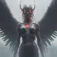 An angel and a demon in the fog of war, 8k, Symmetrical Face, Digital Illustration, Octane Render, Concept Art by Greg Rutkowski