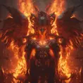 Angels and Demons surrounded by fire, 8k, Trending on Artstation, Symmetrical Face, Digital Illustration, Concept Art by Stefan Kostic