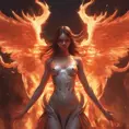 An angel and a demon surrounded by fire, 8k, Trending on Artstation, Symmetrical Face, Digital Illustration, Concept Art by Stanley Artgerm Lau