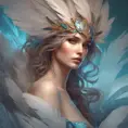Alluring matte portrait of a beautiful Seraphine wearing feathers, 8k, Highly Detailed, Intricate, Half Body, Realistic, Sharp Focus, Volumetric Lighting, Fantasy, Elegant by Stanley Artgerm Lau, Alphonse Mucha, WLOP