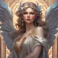 Alluring matte portrait of a beautiful Seraphine with wings, 8k, Highly Detailed, Intricate, Half Body, Realistic, Sharp Focus, Volumetric Lighting, Fantasy, Elegant by Stanley Artgerm Lau, Alphonse Mucha, WLOP