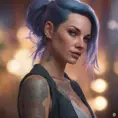 Matte portrait of Seraphine with tattoos, 8k, Highly Detailed, Alluring, Artstation, Bokeh effect, Sharp Focus, Volumetric Lighting, Concept Art by Stanley Artgerm Lau, Greg Rutkowski