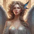 Alluring matte portrait of a beautiful Seraphine with wings, 8k, Highly Detailed, Intricate, Half Body, Realistic, Sharp Focus, Volumetric Lighting, Fantasy, Elegant by Stanley Artgerm Lau, Alphonse Mucha, WLOP