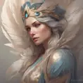 Alluring matte portrait of a beautiful Seraphine wearing feathers, 8k, Highly Detailed, Intricate, Half Body, Realistic, Sharp Focus, Volumetric Lighting, Fantasy, Elegant by Stanley Artgerm Lau, Alphonse Mucha, WLOP