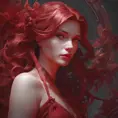 Matte portrait of the beautiful A2 in dark red, 8k, Highly Detailed, Intricate, Realistic, Sharp Focus, Volumetric Lighting, Fantasy, Elegant by Stanley Artgerm Lau, Alphonse Mucha, WLOP, Stefan Kostic