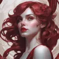 Matte portrait of the beautiful Quinn in dark red, 8k, Highly Detailed, Intricate, Realistic, Sharp Focus, Volumetric Lighting, Fantasy, Elegant by Stanley Artgerm Lau, Alphonse Mucha, WLOP, Stefan Kostic