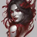 Matte portrait of the beautiful Nidalee in dark red, 8k, Highly Detailed, Intricate, Realistic, Sharp Focus, Volumetric Lighting, Fantasy, Elegant by Stanley Artgerm Lau, Alphonse Mucha, WLOP, Stefan Kostic
