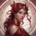 Matte portrait of the beautiful Irelia in dark red, 8k, Highly Detailed, Intricate, Realistic, Sharp Focus, Volumetric Lighting, Fantasy, Elegant by Stanley Artgerm Lau, Alphonse Mucha, WLOP, Stefan Kostic